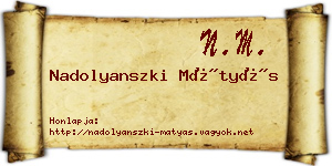 Nadolyanszki Mátyás névjegykártya